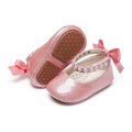 PHIRAMIN Baby Girls Glitter Pink Mary Jane Flats - Infant 18-24 Months Walking Shoes Soft Rubber Sole Princess Wedding