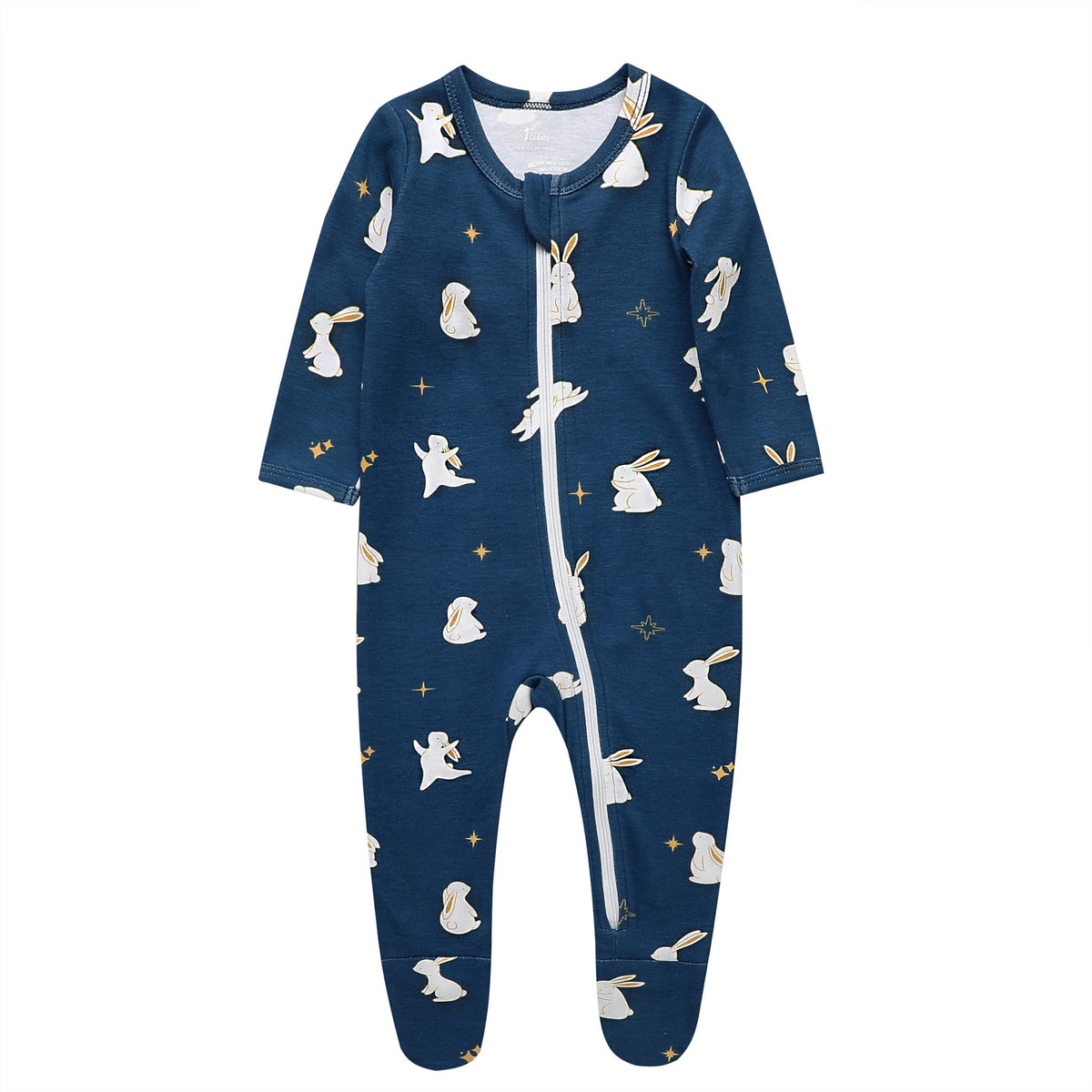 O2 BABY Baby Boys Girls Organic Cotton Zip Front Sleeper Pajamas, Footed Sleep 'n Play （6-12Months, Ivory）
