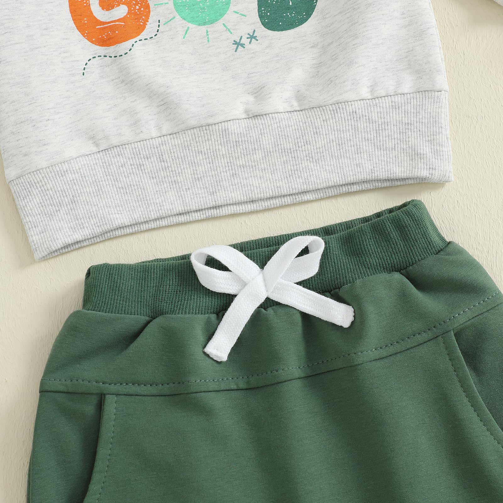 Nyapruwe Toddler Baby Boys Fall Winter Outfits Funny Print Top Pants Set (Gray letter print, 3-4T)