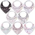 KeaBabies 8pk Organic Baby Bandana Bibs for Drooling and Teething (Bloom)