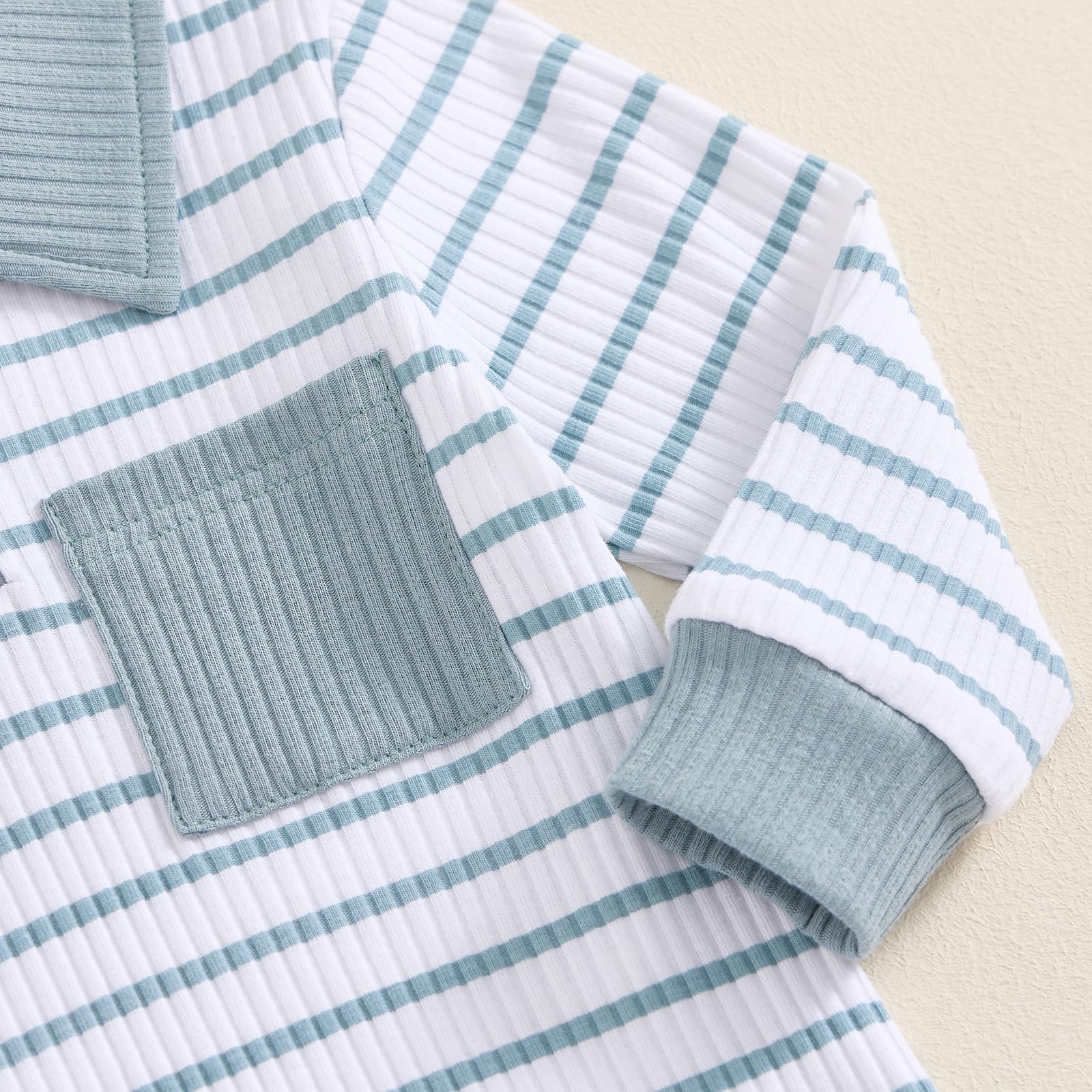 MA&BABY Newborn Baby Boy Clothes Ribbed Knit Long Sleeve Romper Pants Set