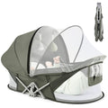 ISELECTOR Bedside Bassinet for Baby, Portable Baby Bassinet Travel Bed with Mosquito Net & Sunshade, Lightweight Foldable Baby Crib with Easy-Clean Fabric for Home & Outdoor