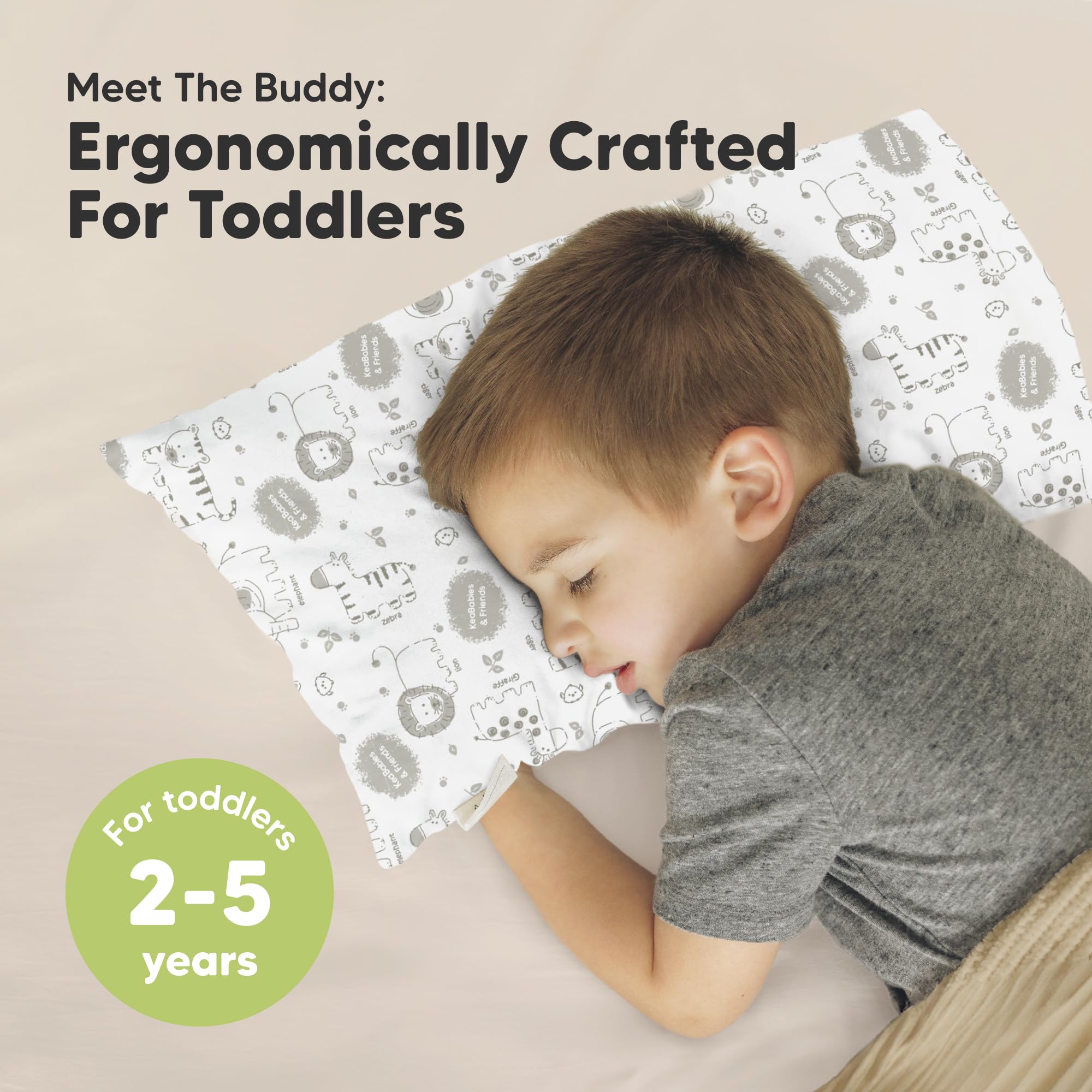 Toddler Pillow with Pillowcase, 10x18 My Little Dreamy Pillow (KeaSafari)