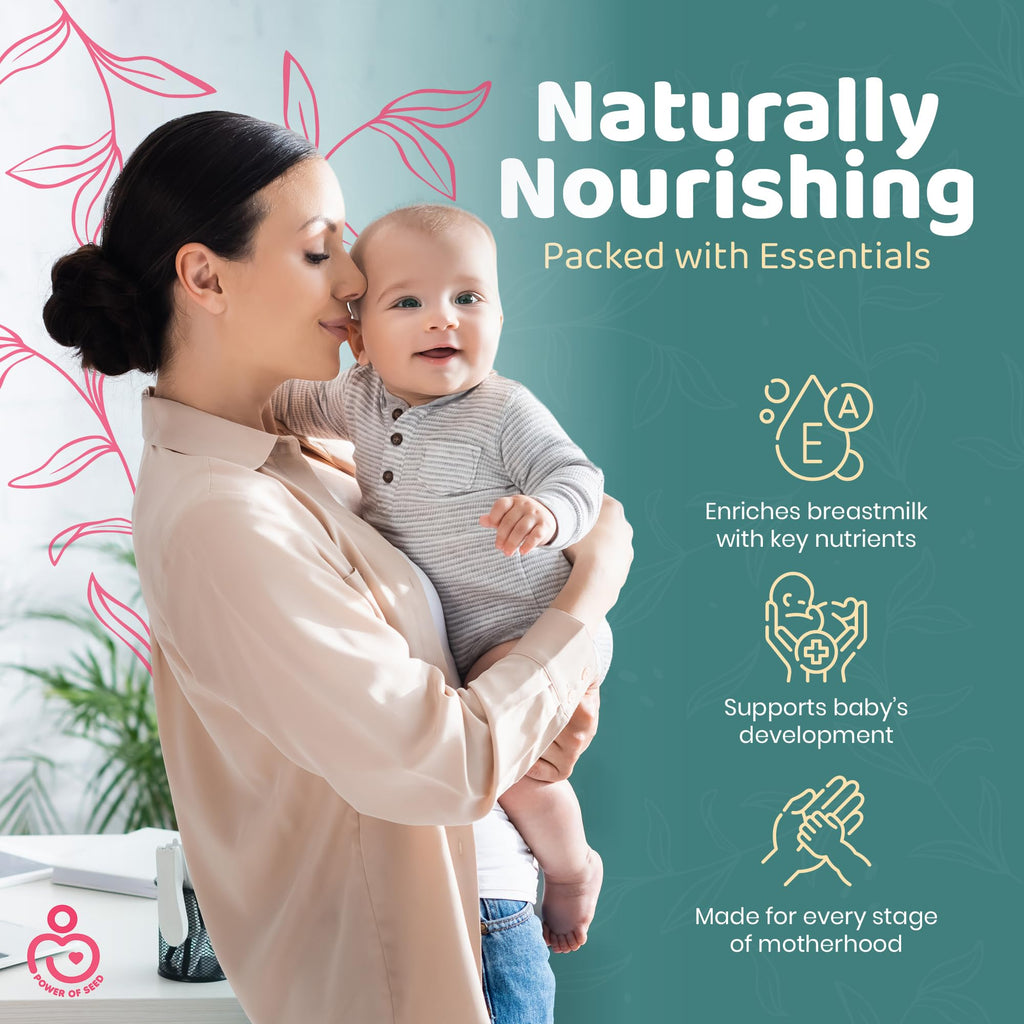 Milkrush Lactation Support for Breastfeeding-Oats Seeds & Almond Lactation Drink Mix - Enrich Milk for Breastfeeding with Superfood Omega 3, Iron & Calcium - Kosher Certified - 12oz Bag