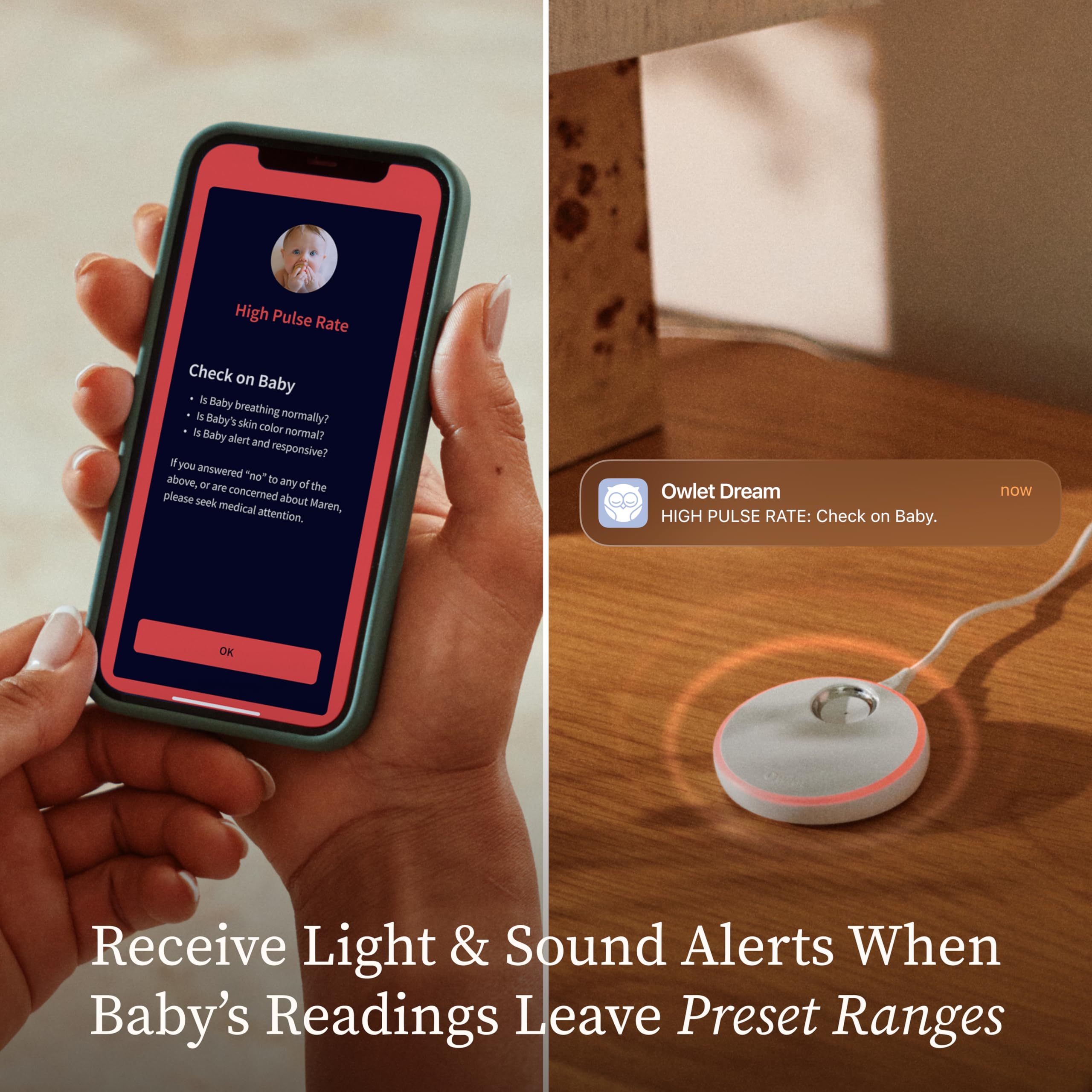 Owlet Dream Sock Smart Baby Monitor, Better Sleep for Baby & You