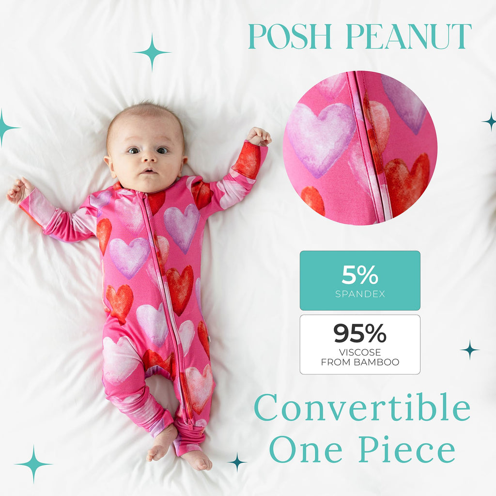 Posh Peanut Girls Convertible Baby Sleepers, Toddlers Footless Pajamas