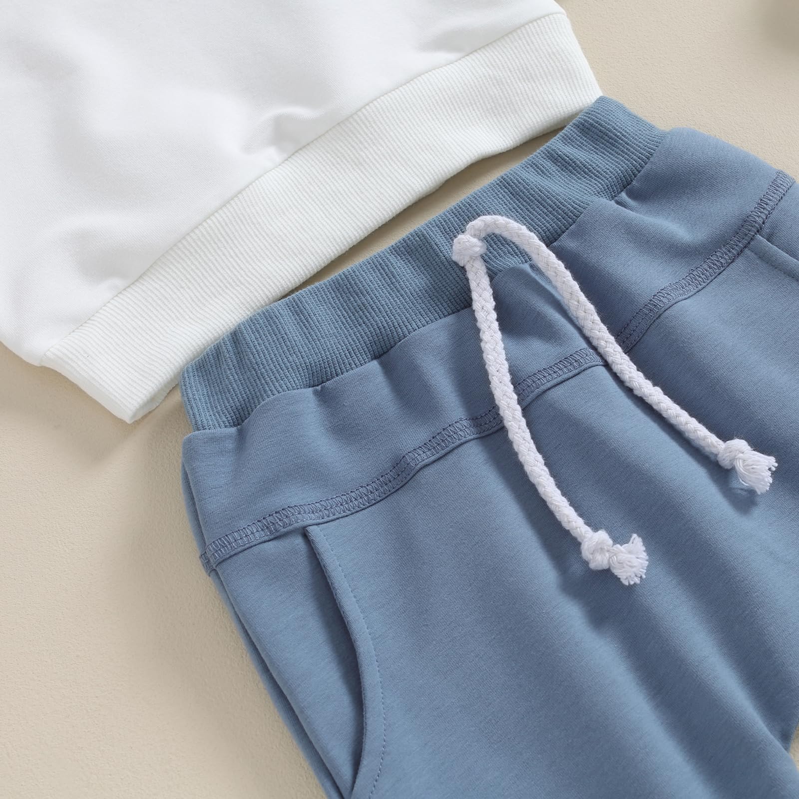 MA&BABY Toddler Baby Boy Clothes Solid Color Sweatshirt Jogger Pants Set