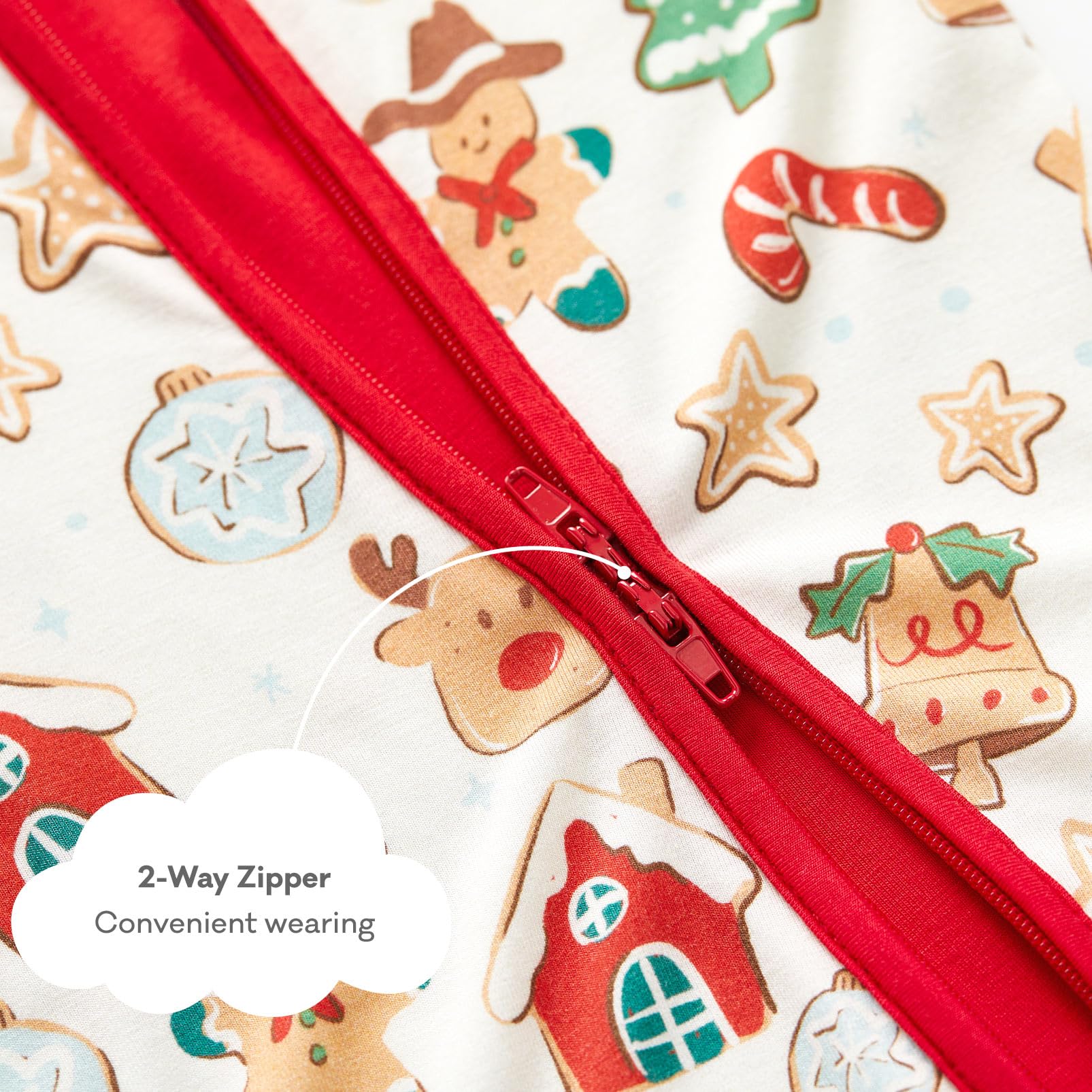 pureborn Baby Sleeper Viscose from Bamboo Zipper Footies Christmas 6-12M