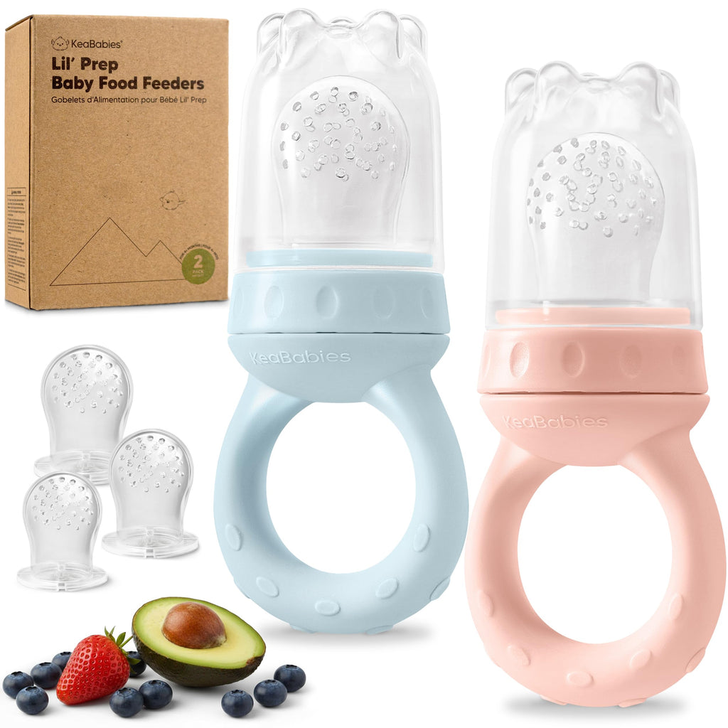 KeaBabies Baby Fruit Feeder 2pk, Silicone Baby Food Feeder,BPA-Free (Peace)