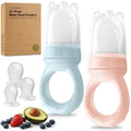 KeaBabies Baby Fruit Feeder 2pk - Silicone Baby Food Feeder for Babies 6-12 Months, Breast Milk Popsicle for Teething, Weaning, Freeze Frozen Solid Food, BPA-Free Infant Feeding Essential (Peace)