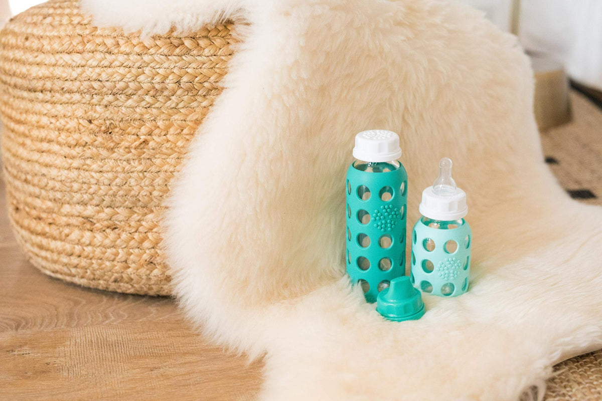 Lifefactory Glass Baby Bottle Starter Set, 4 Pk, Asst