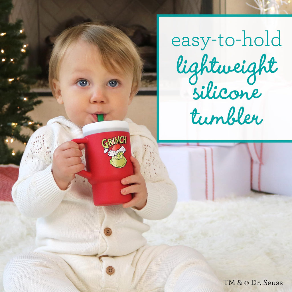 Infantino My 1st Tumbler 9 Oz Silicone Sippy Cup, Red Grinch