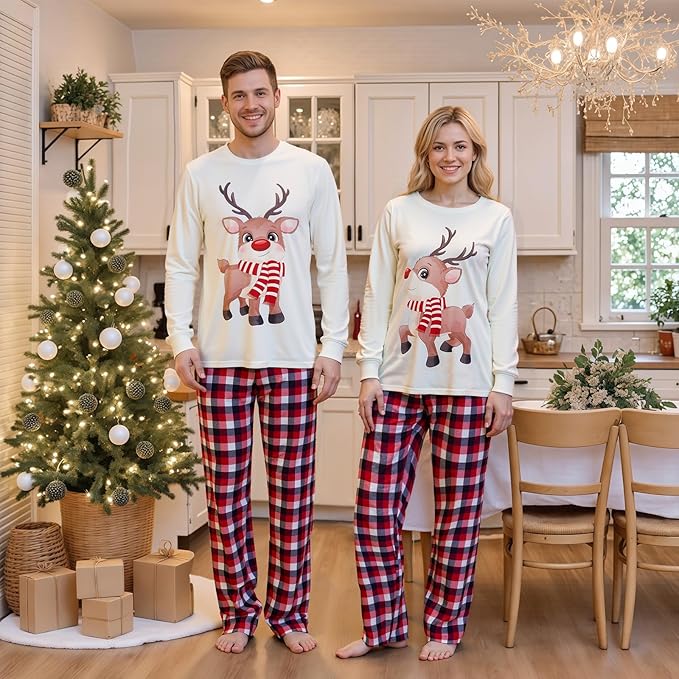 Awoscut Family Christmas Pajamas Matching Pajamas for Family, Xmas PJs Sets Holiday Sleepwear