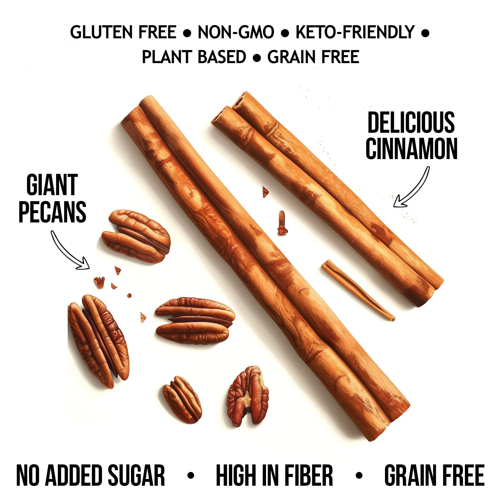 TGB Cinnamon Granola Cereal, 10g Protein, 10g Fiber, Sugar Free, 2.2lb Bag