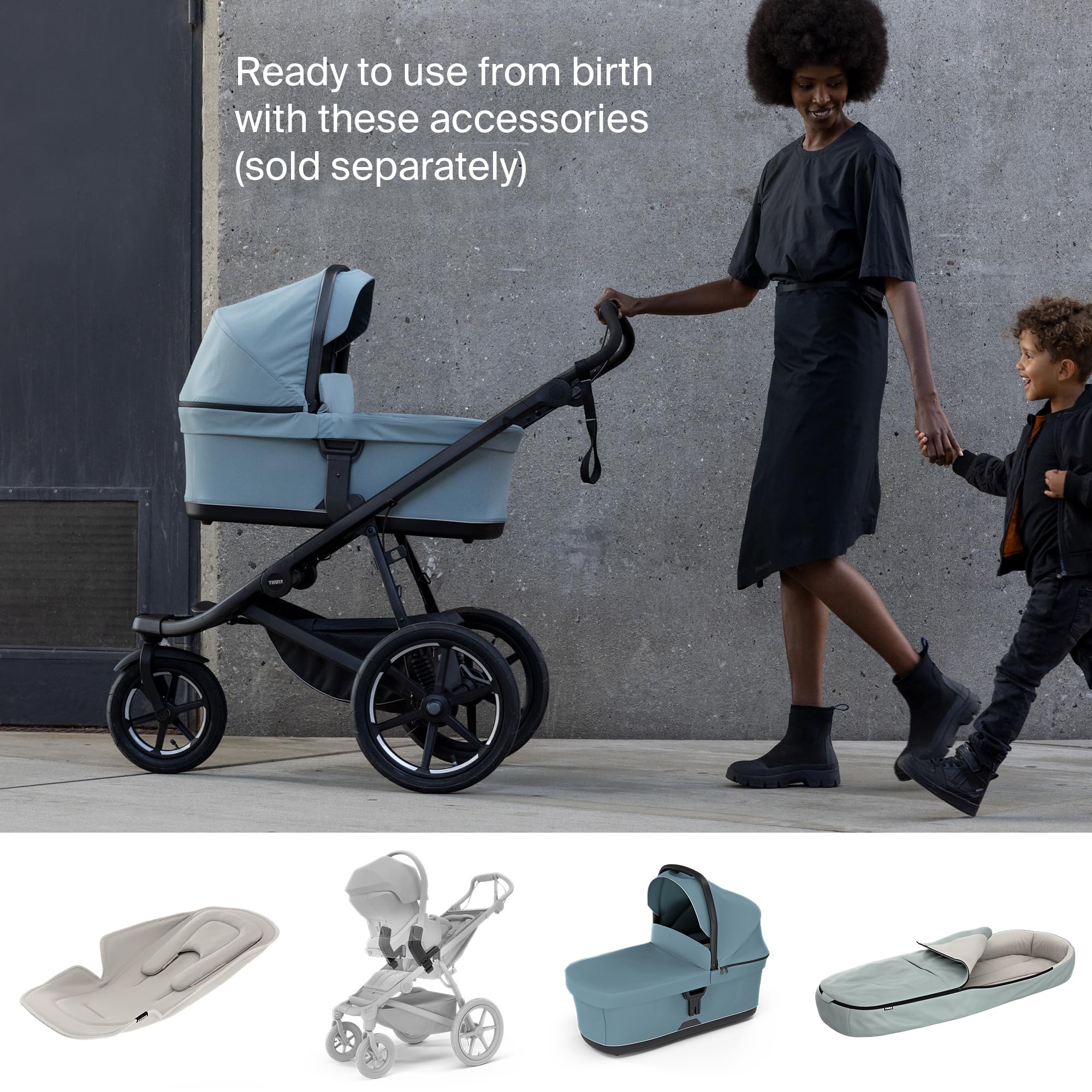 Thule Urban Glide 3 Single Child All-Terrain Stroller - Lightweight - Air-Filled Tires & Suspension - Integrated Hand Brake - Reclining seat with Leg Rest - Padded 5-Point Harness