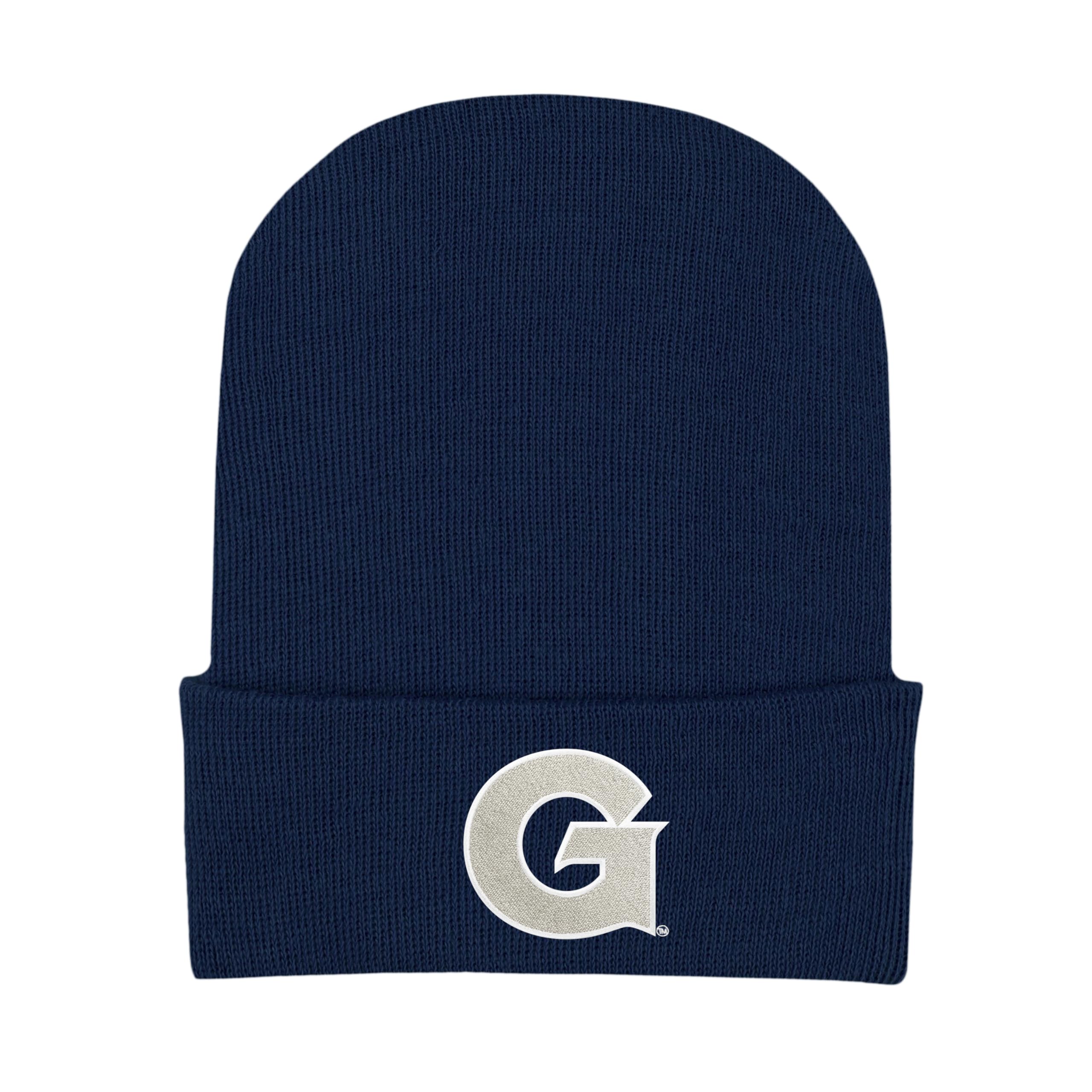College Baby Knit Cap Georgetown Hoyas Logo - Navy - Newborn