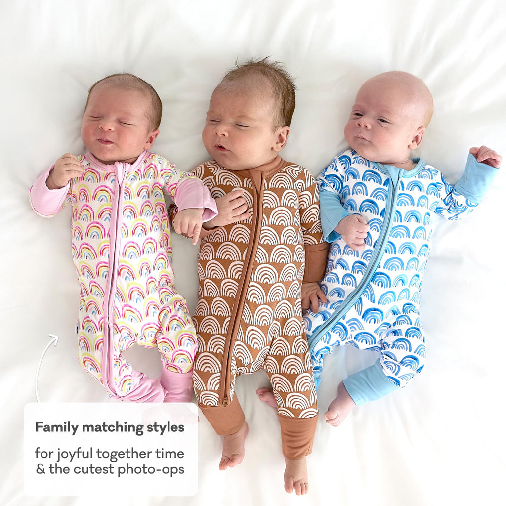 Little Sleepies Baby Pajamas, Pastel Rainbows, 6-12M