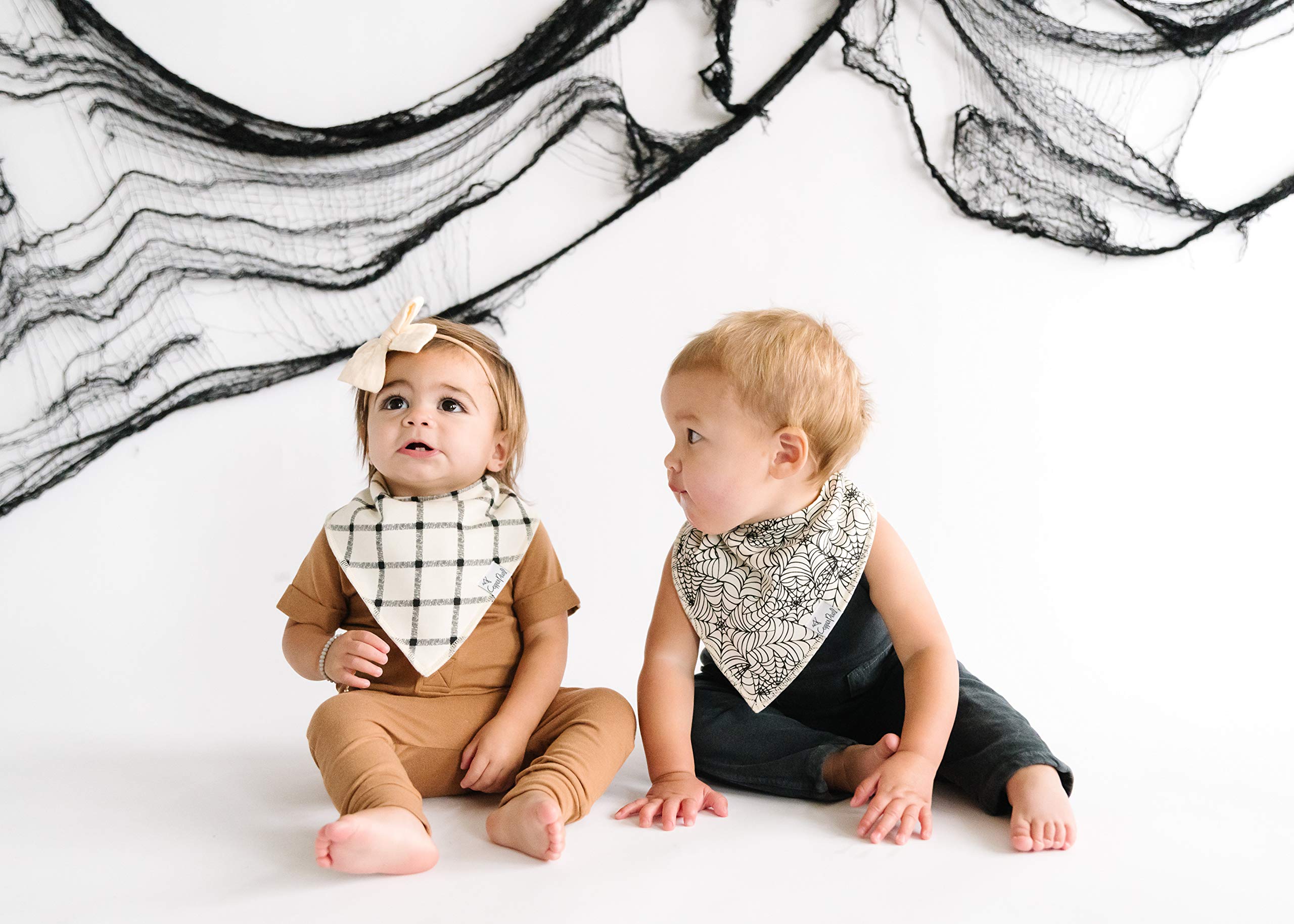 Copper Pearl Baby Bibs for Baby Boy or Girl – Bandana Drool Bibs for Teething, Absorbent Bibs for Eating, Newborn to Toddler, 4 Pack, Patch