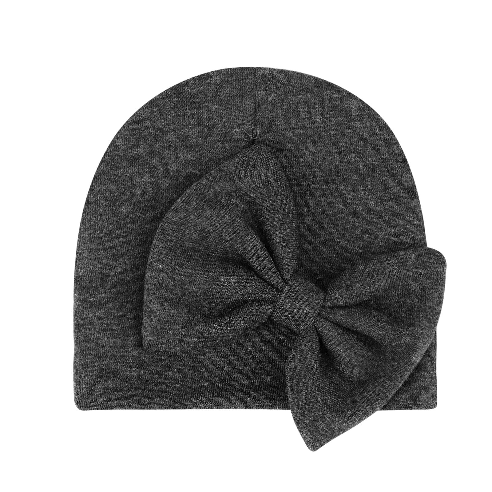 BQUBO Newborn Baby Girls Hats Mittens Set Hospital Hat Beanie Infant Bow Hats Baby Cotton Gloves No Scratch Mittens for 0-6 Months