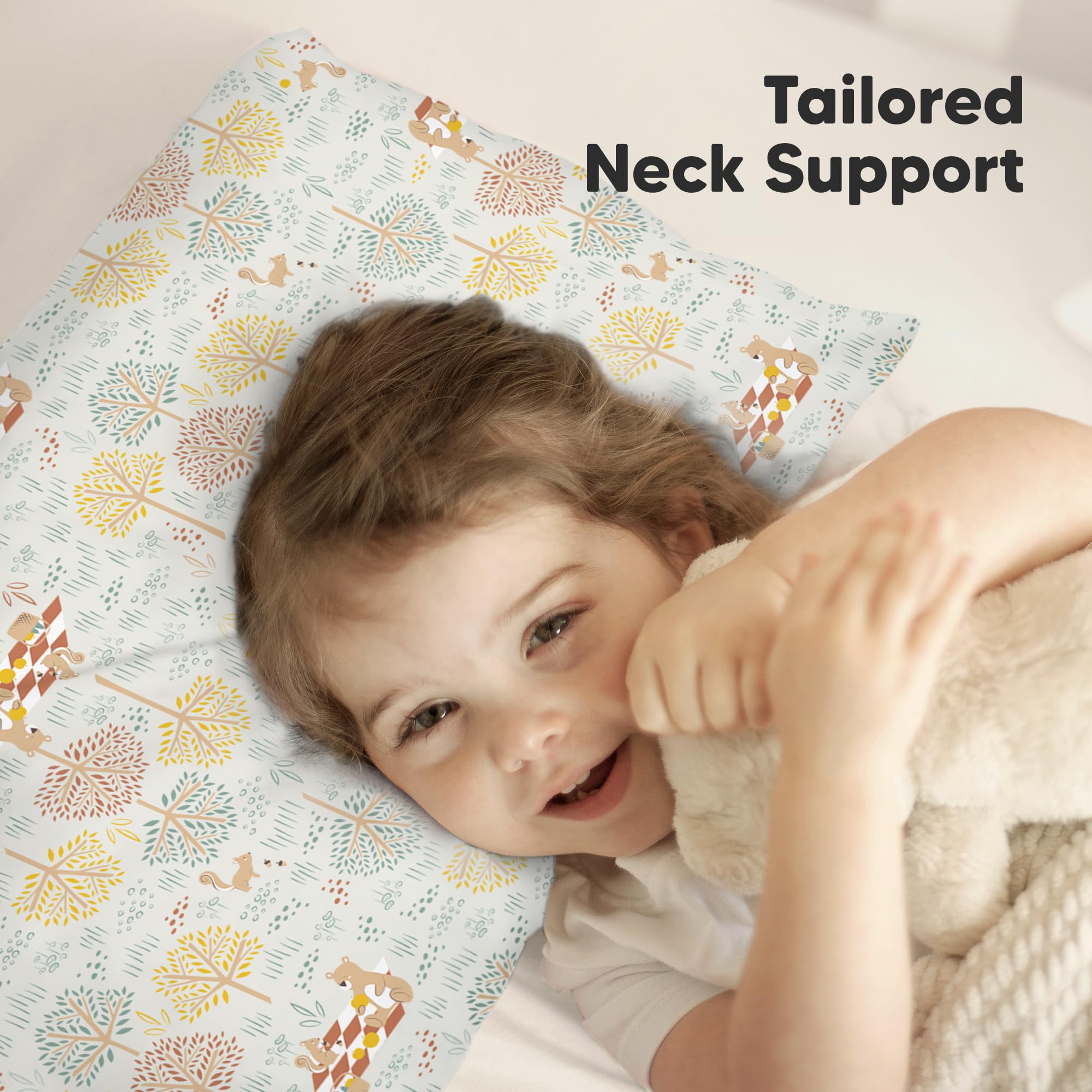 KeaBabies Organic Toddler Pillow with Pillowcase, Jumbo 14X20 (Wild Picnic)