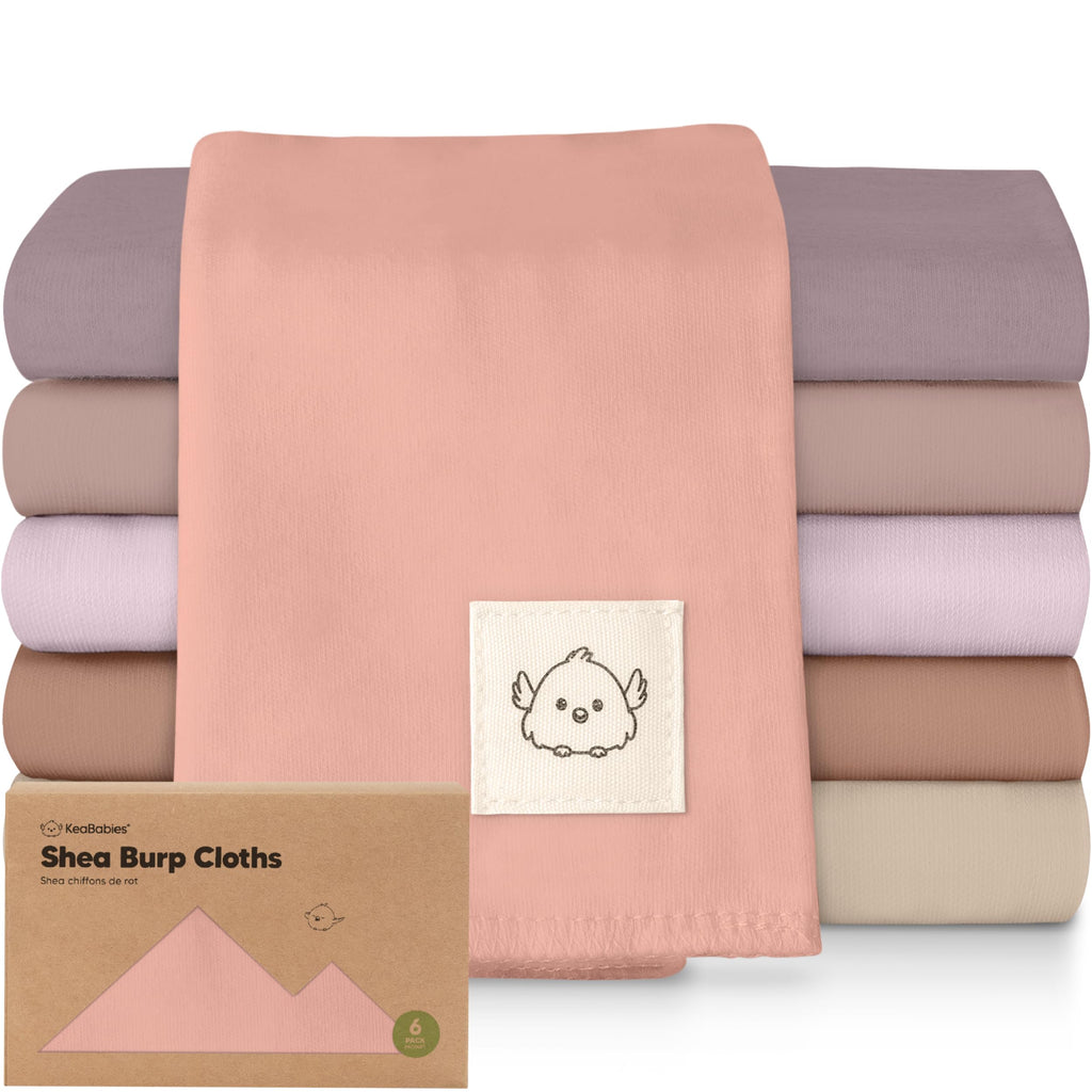 Organic Burp Cloths Baby Boy, Girl, 6-Pack Large Burping Cloths (Mauve)