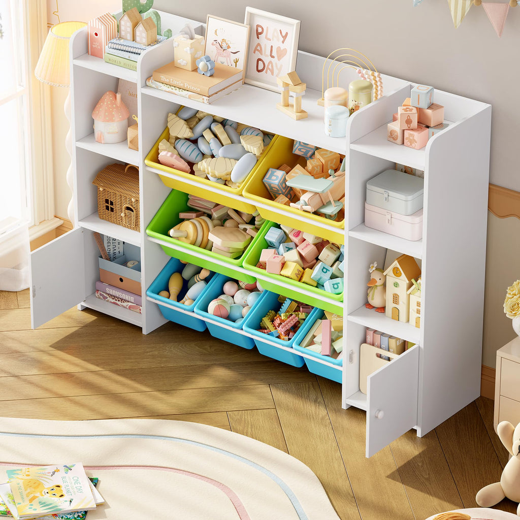 FOTOSOK Storage Organizer with 8 Bins, Organizer Bin