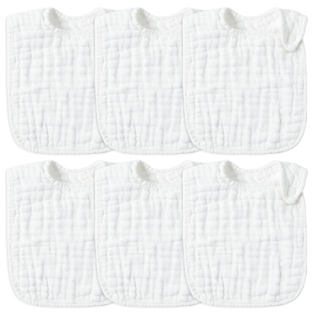 Zainpe 6Pcs Snap Muslin Cotton Bibs for Baby, Flamingo Star Flower Machine Washable Adjustable Burp Cloths with 6 Absorbent Soft Layers for Infant Newborn Toddler Drooling Feeding and Teething