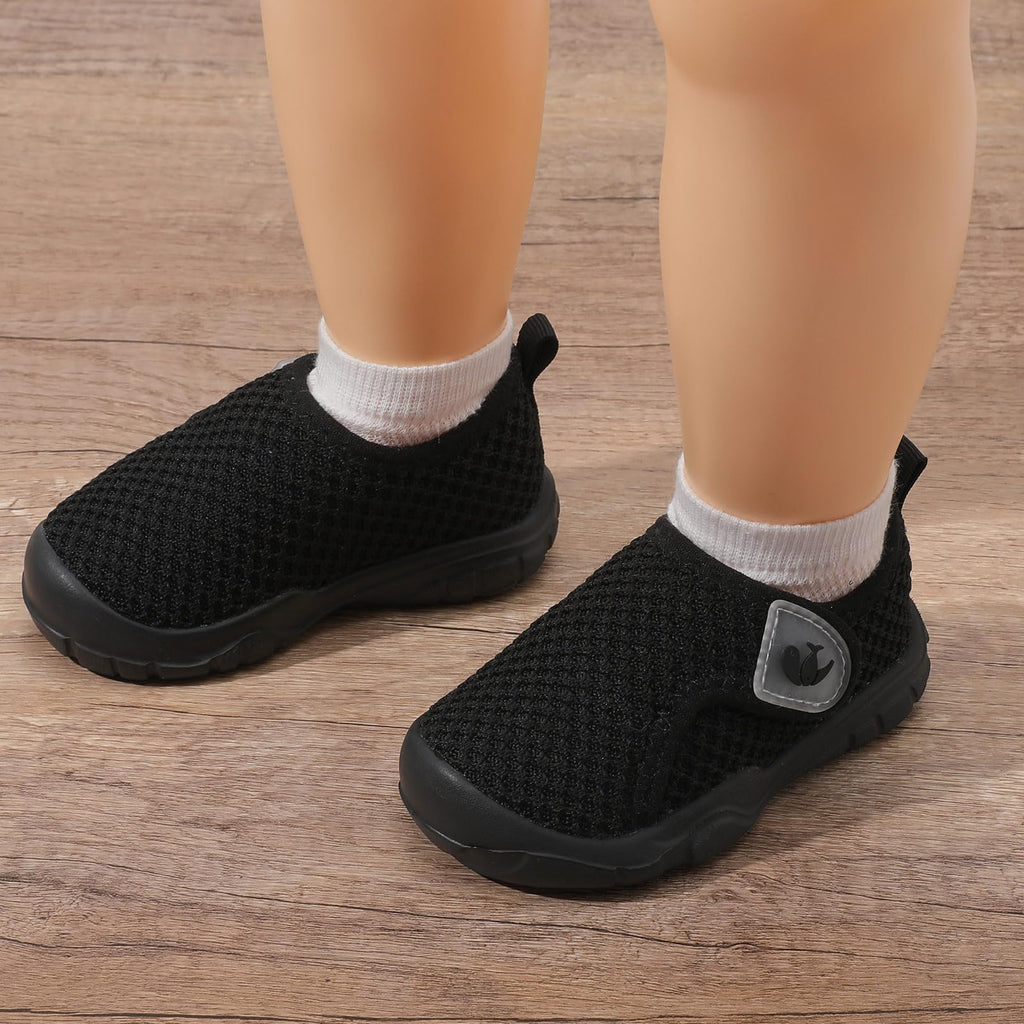 FEETCITY Baby Shoes Boys Girls First Walking Shoes Infant Sneakers Lightweight Slip On Shoe Black