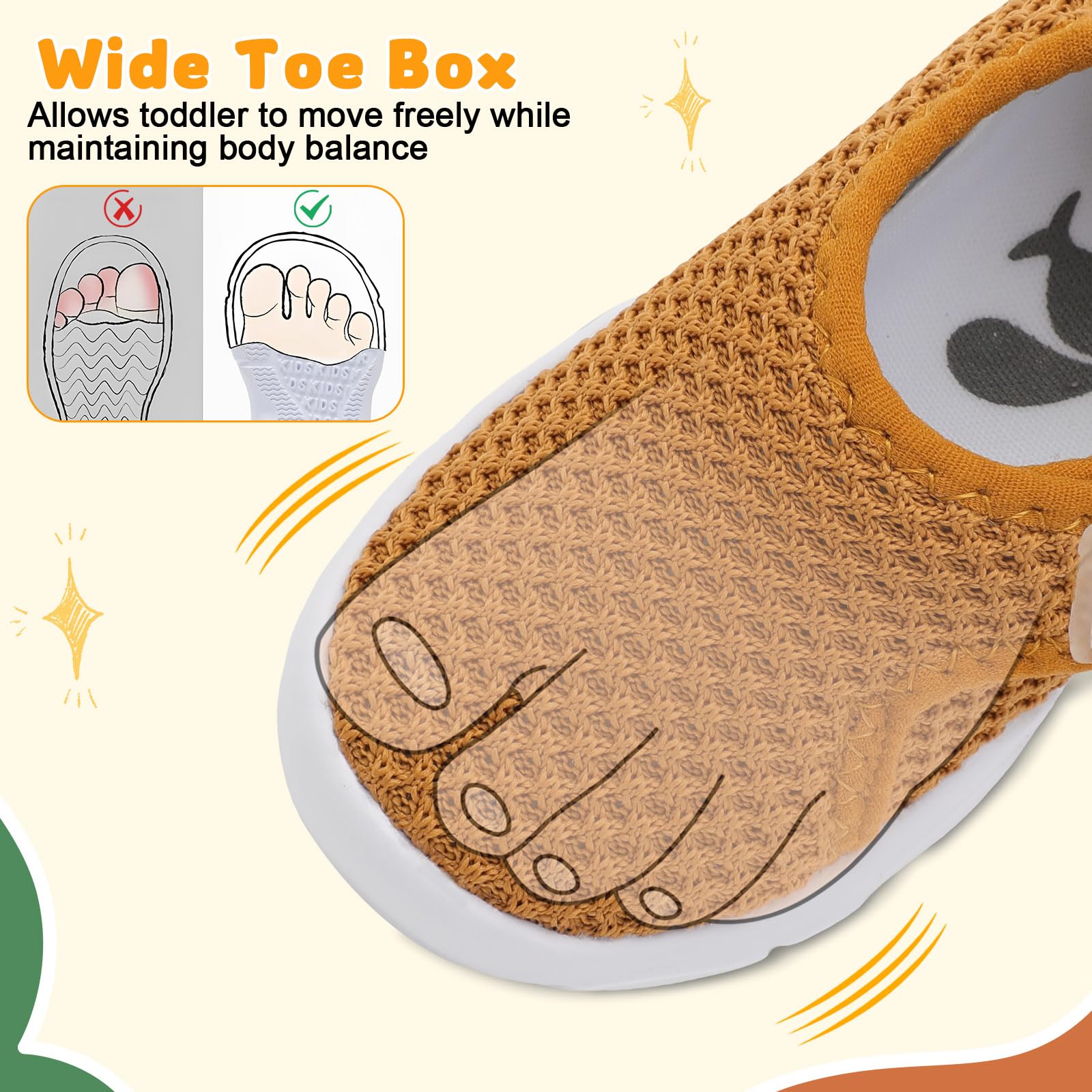 FEETCITY Baby Walking Shoes Boys Girls Infant Shoes Toddler Sneakers Anti-Slip Newborn Crib Shoe Brown