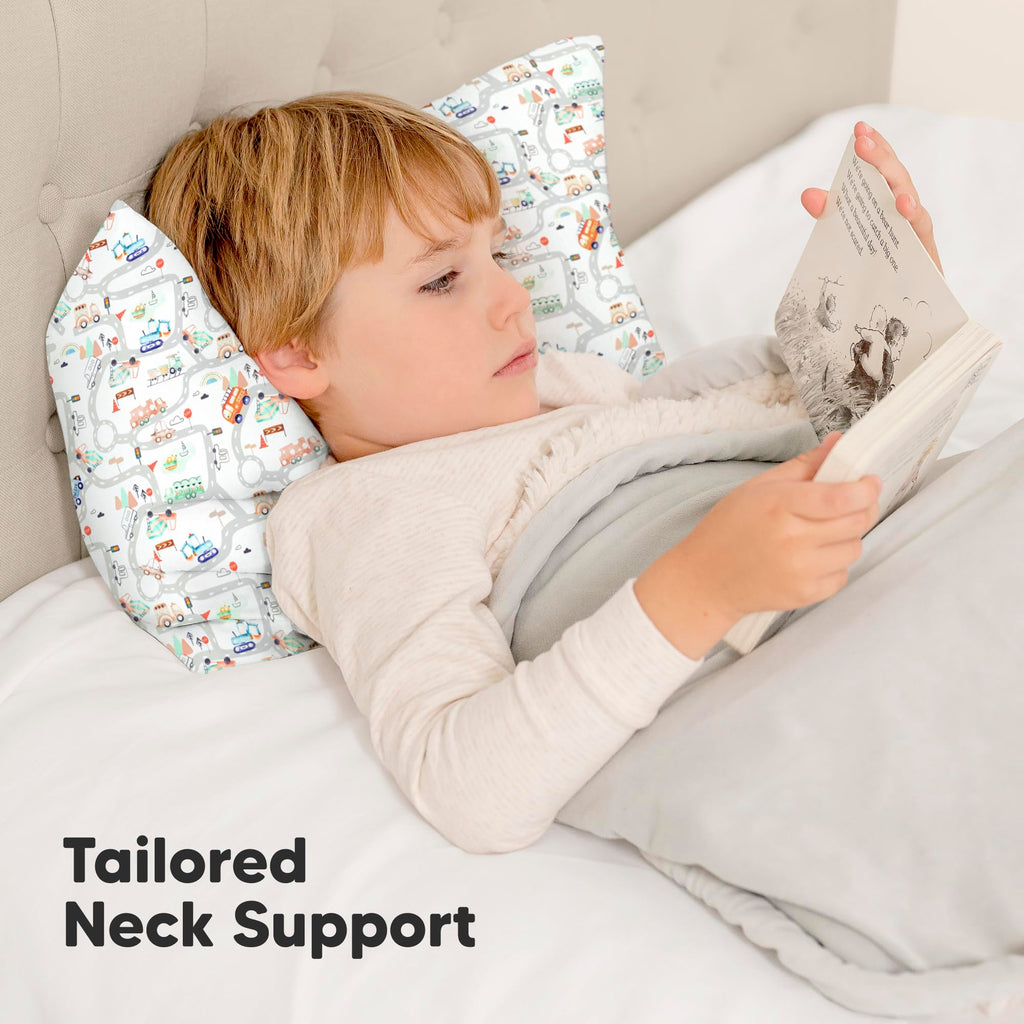 Toddler Pillow with Pillowcase, 13x18 My Little Dreamy Pillow (Roadway)