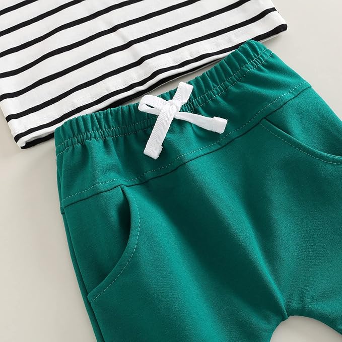 Toddler Baby Boy Clothes Solid Color Long Sleeve Crewneck Sweatshirt Top Casual Pants Set 2Pcs Fall Winter Outfits