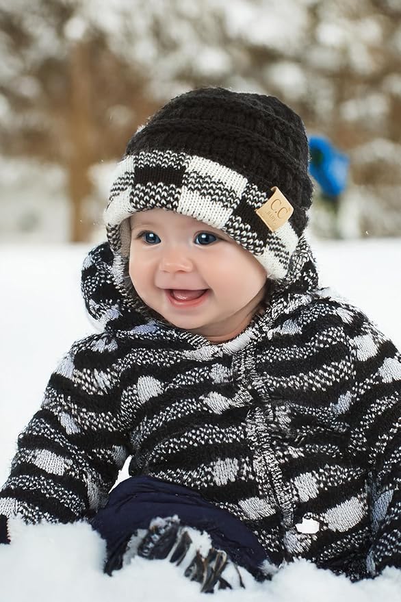 Funky Junque Baby Winter Hat – Cute Newborn Hats, Cozy Warm Infant Beanie, Soft Knit Stocking Stuffer for Babies 0–12 Months
