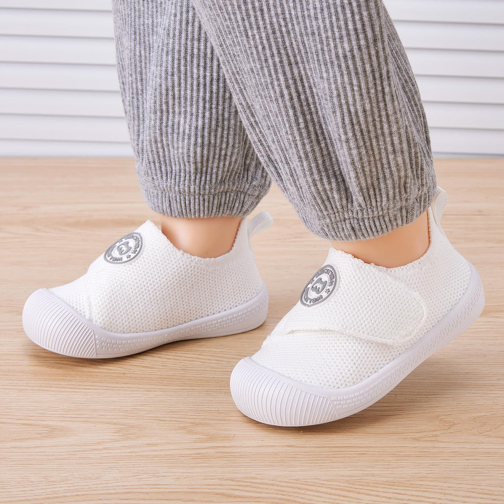 BMCiTYBM Baby Walking Shoes Toddler Sneakers Unisex White Size 18-24 Months