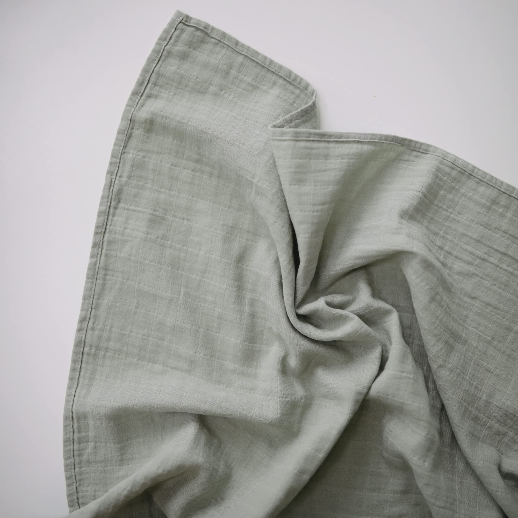 mushie Muslin Baby Swaddle Blanket | 100% Organic Cotton (Sage)