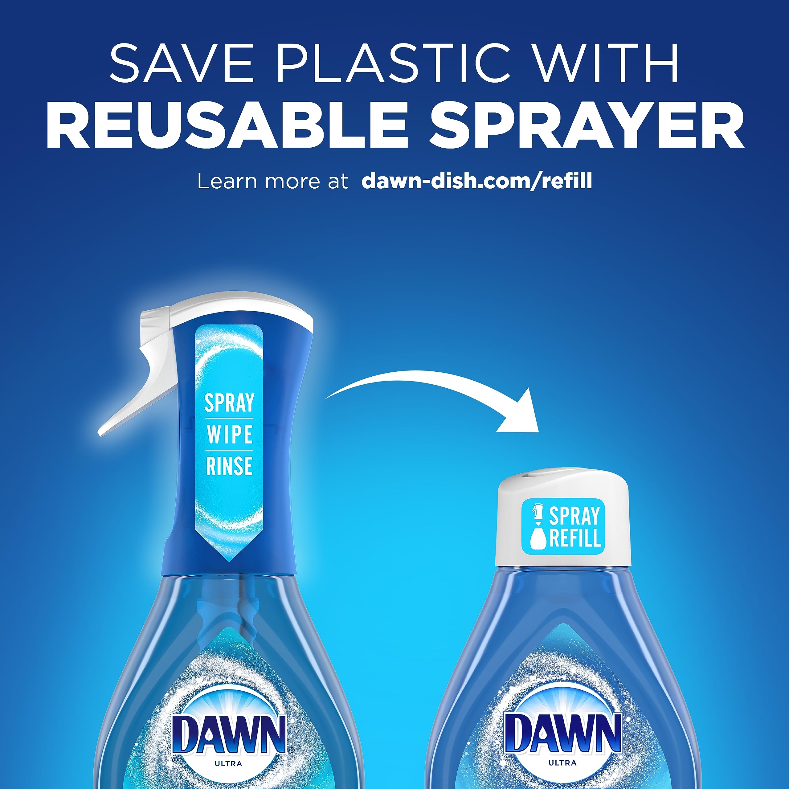 Dawn Powerwash Spray, Dish Soap, Dishwashing Liquid, Fresh, 1 Starter Kit + 3 Refills, 4x16 Fl Oz