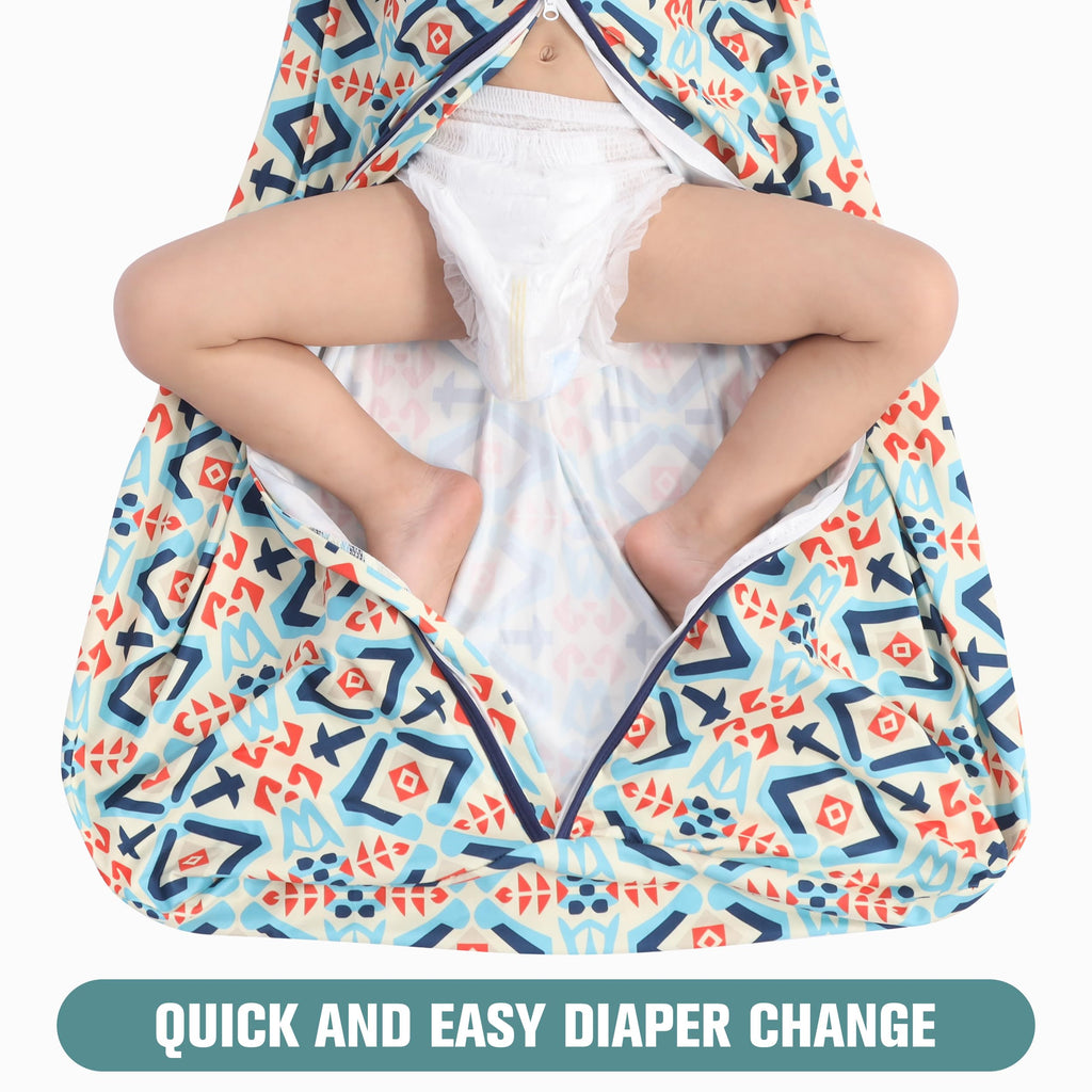 GUNTAIL Baby Sleep Sack 12-18 Months 3 Pack Baby Wearable Blanket 100% Rayon Cotton 2-Way Zipper Toddler Sleeping Sack.Comfy Soft Lightweight TOG 0.3 (Bohemia&Checkered&Blue,)