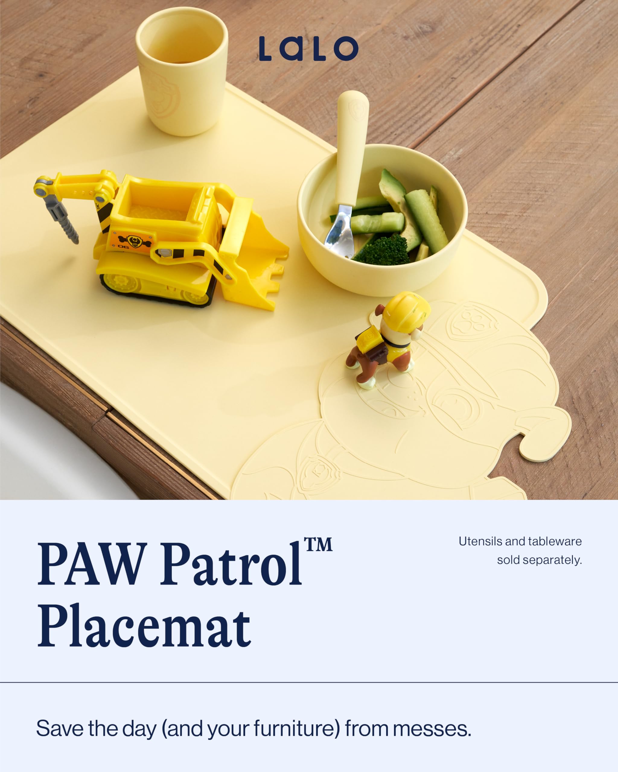 Lalo PAW Patrol Silicone Placemat for Toddlers & Babies - Non-Slip Kids Placemat for Restaurants & Dining Tables - Non-Toxic & BPA Free Safe - for Ages of 4 Months and Up - Marshall