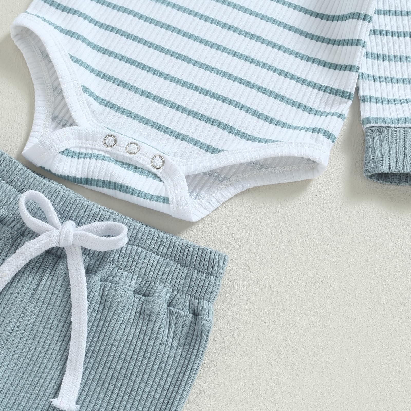 MA&BABY Newborn Baby Boy Clothes Ribbed Knit Long Sleeve Romper Pants Set