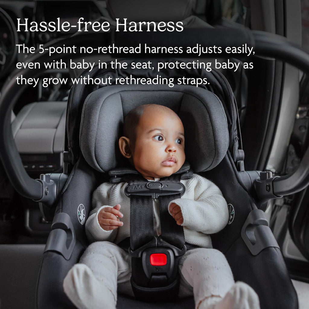 UPPAbaby Aria V2 Lightweight Infant Car Seat - Load Leg + Anti-Rebound Panel - Infant Insert + All-Weather FootCover Included - Direct Stroller Attachment - Greyson (Charcoal Mélange)