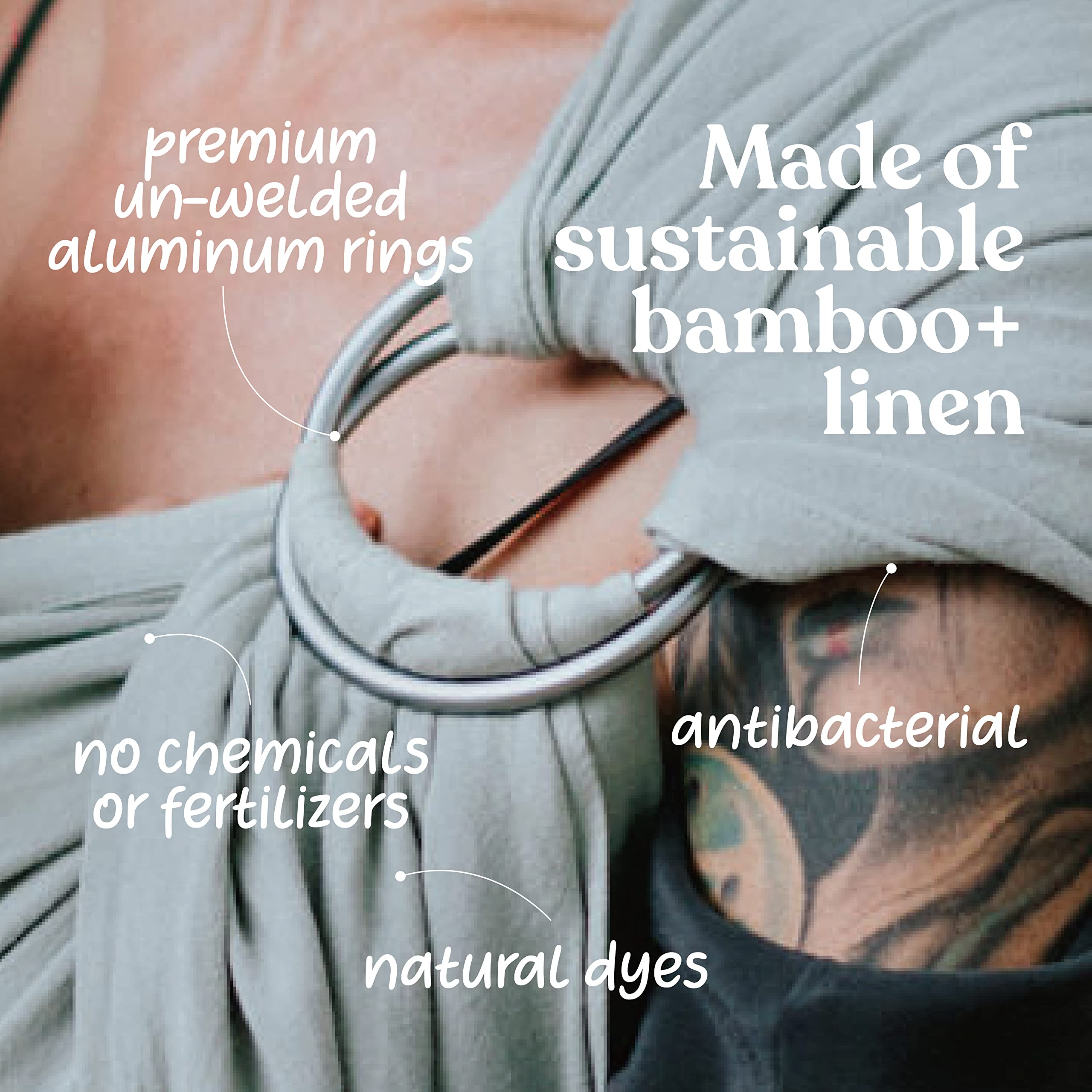 Nalakai Ring Sling Baby Carrier, Soft Linen Baby Sling, Baby Wrap, Comfort, Style, and Giving Back - Carry Your Little One with Love