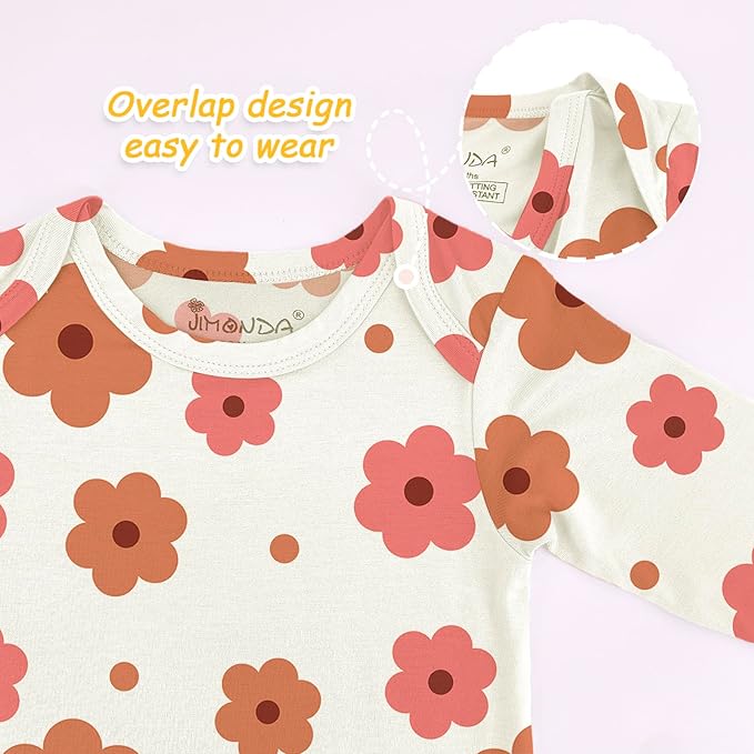 Jimonda Bamboo Baby Bodysuit Long Sleeve Infant Romper Soft Boy Girl Unisex Newborn Clothes One Piece Outfits Summer Fall