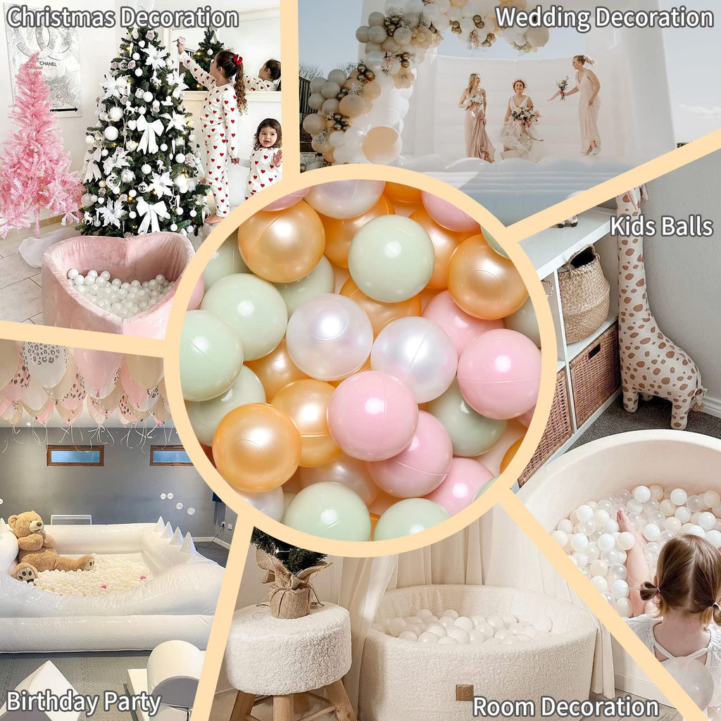 GOGOSO Ball Pits Balls Toddlers 50 100 200 500 Plastics Shape Ball Non-Phthalate Non-BPA Non-Toxic 2.2-Inch Crush Proof Play Balls,Daisy Colors, 500 Balls