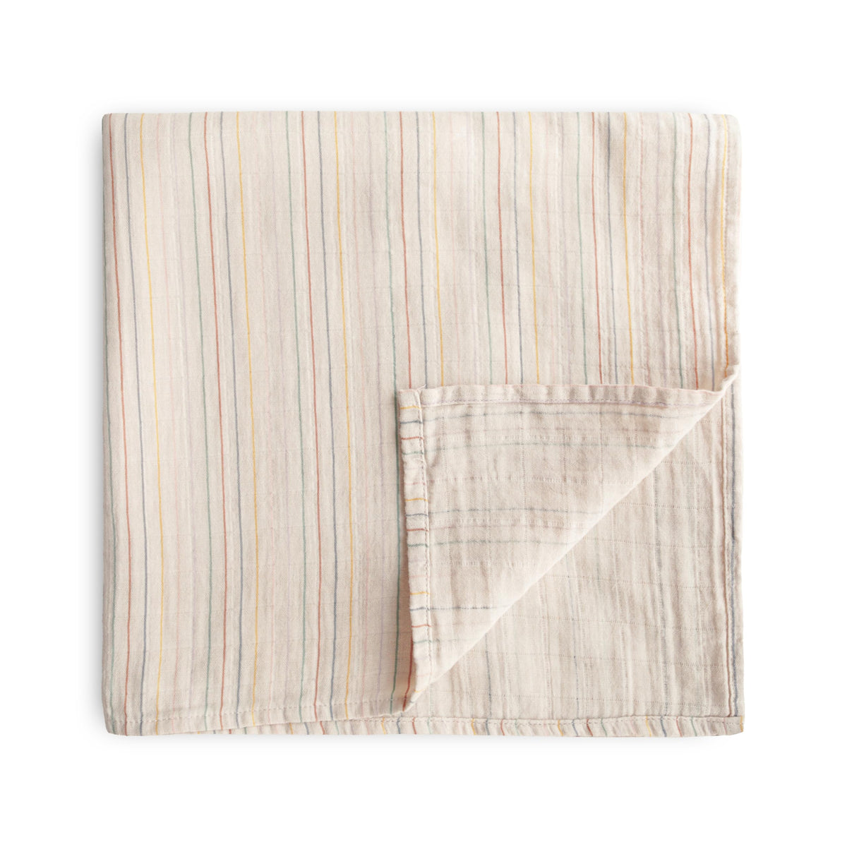 mushie Muslin Baby Swaddle Blanket | 100% Organic Cotton (Rose Vanilla)