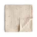 mushie Muslin Baby Swaddle Blanket | 100% Organic Cotton (Falling Stars)