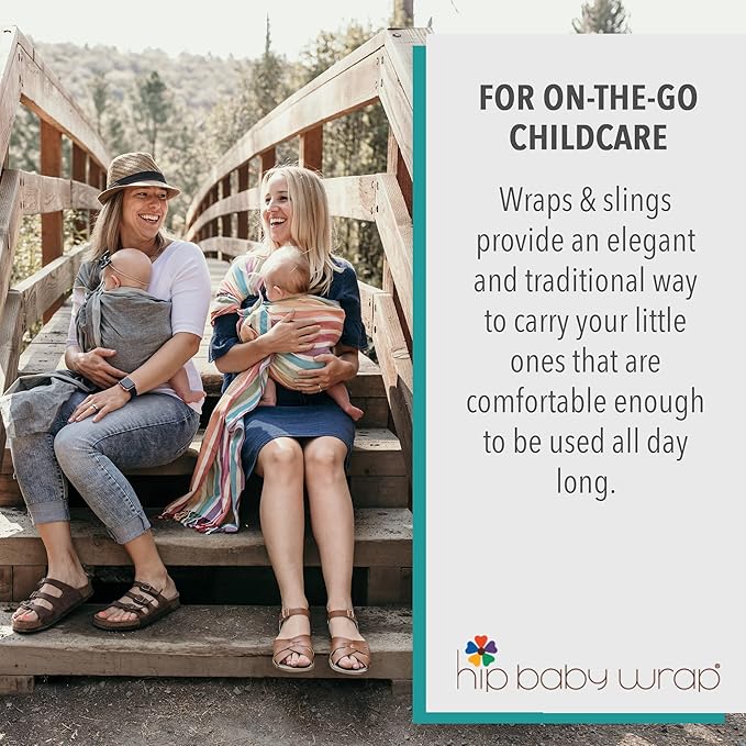 Hip Baby Wrap Ring Sling Baby Carrier for Infants and Toddlers - Beautiful, 100% Soft Cotton Baby Wraps Carrier for Babies 8-35 lbs - Perfect Baby Shower Gifts Moms and Dads - Nursing Cover (Rainbow)