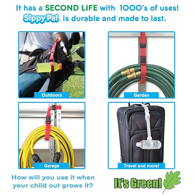 PBnJ Baby SippyPal Sippy Cup Holder Strap Leash Tether (Flower 2-Pack)