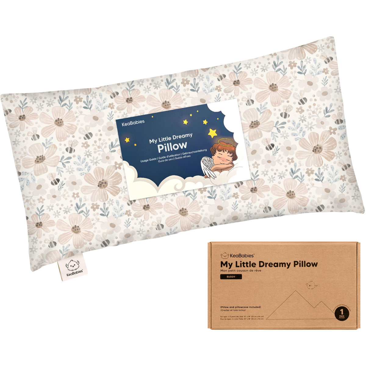 Mini Toddler Pillow with Pillowcase, 9x13 My Dreamy Pillow, Jungle Green