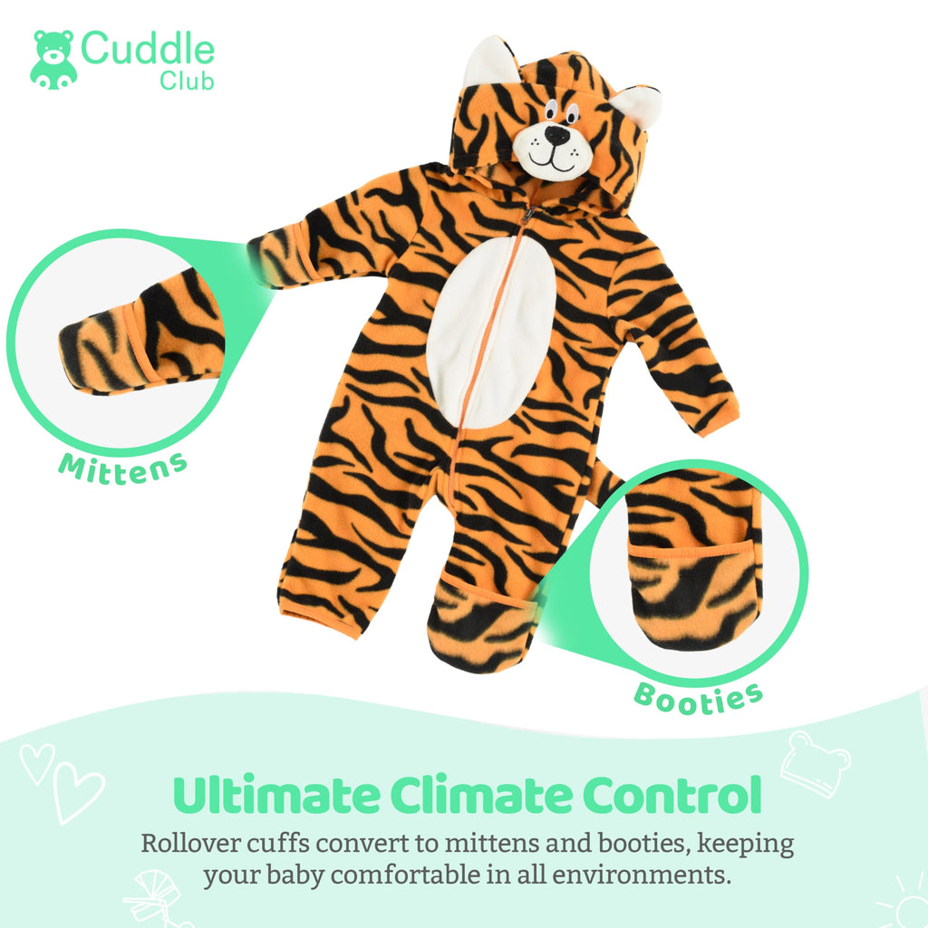 Cuddle Club Fleece Baby Bunting Bodysuit – Infant One Piece Kids Hooded Romper Outerwear Toddler Jacket