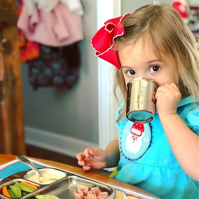 Children's Stainless Steel Cups with Handles | Education Series | Premium 304 (18/8) | Set of 2 | Perfect for Montessori Babies, Toddlers & Kids