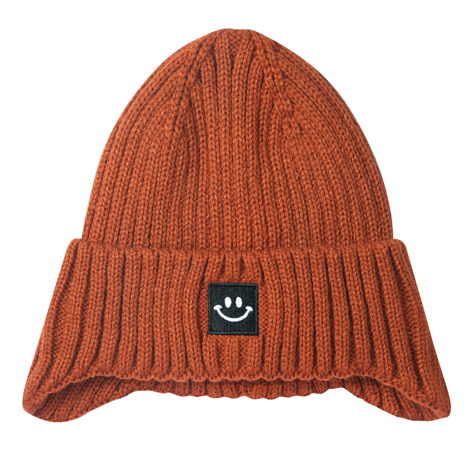 MaxNova Cute Beanies for Kids 0-6 Months Dark Orange